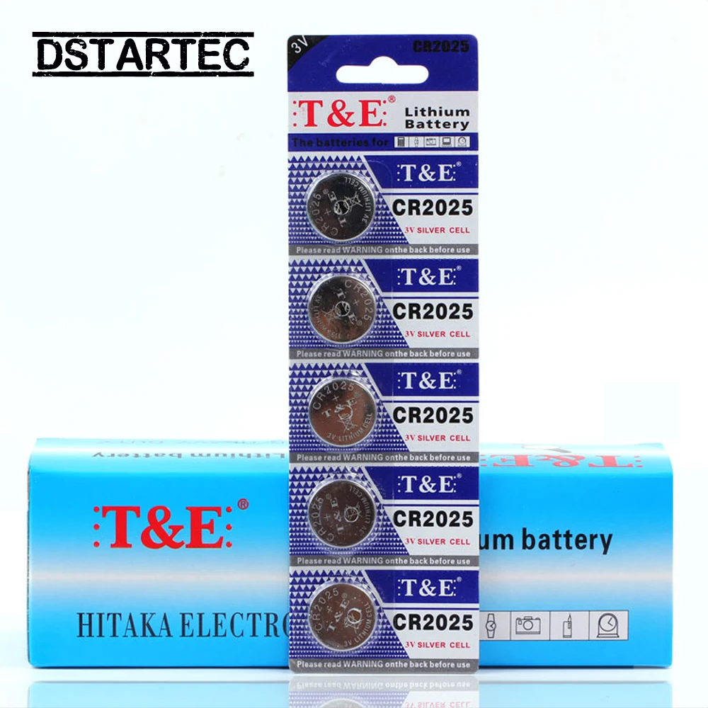 5pcs 30mAh Cell Coin Button Batteries CR2025 DL2025 BR2025 KCR2025 CR 2025 3V Lithium Battery For Watch Toys LED Light |