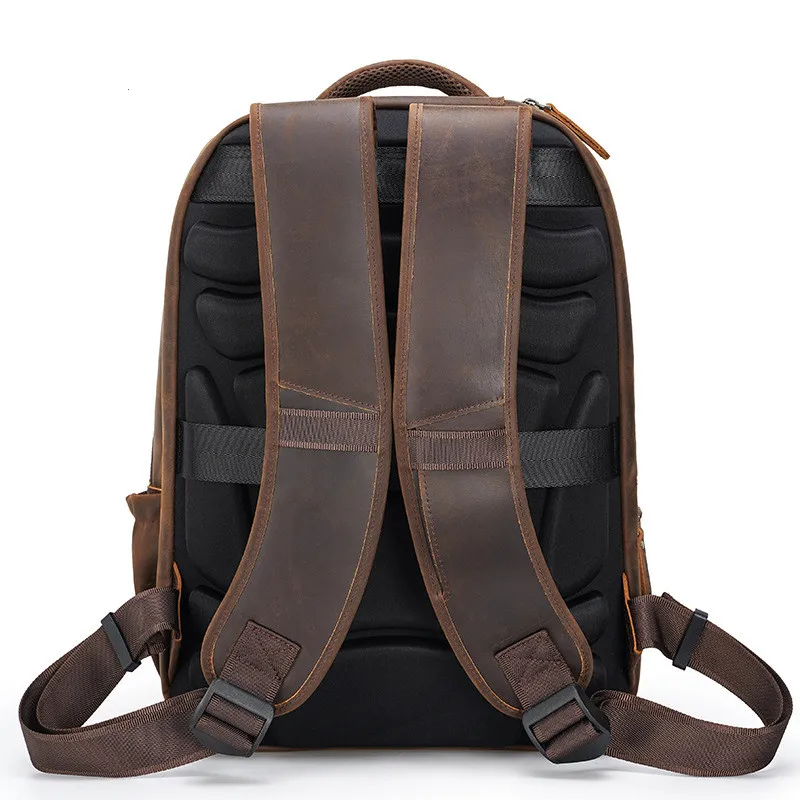 Leather backpack men's multifunctional large-capacity outdoor travel cowhide backpack charging USB student backpack new