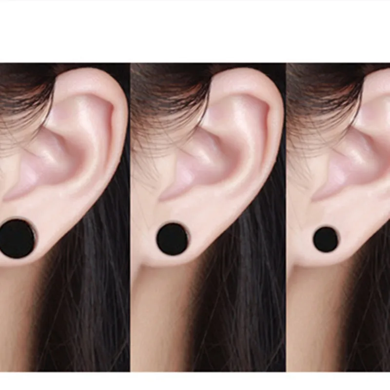 1 пара серьги в стиле панк из нержавеющей стали двухсторонние круглые