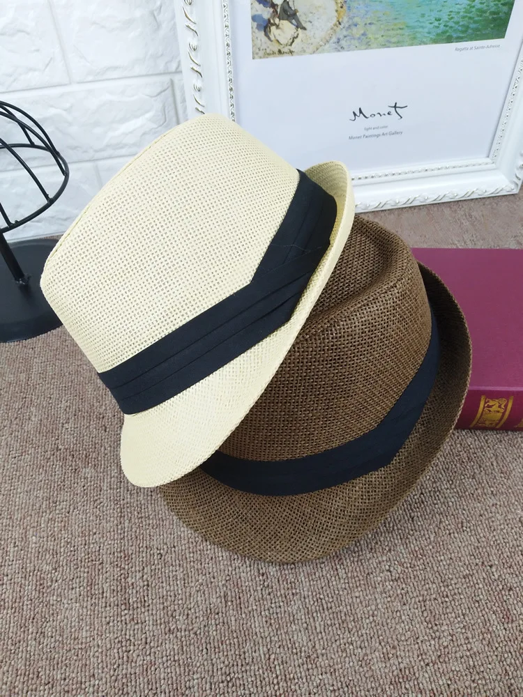 Модные шляпы для мужчин и женщин Панама соломенный джазовый головной убор