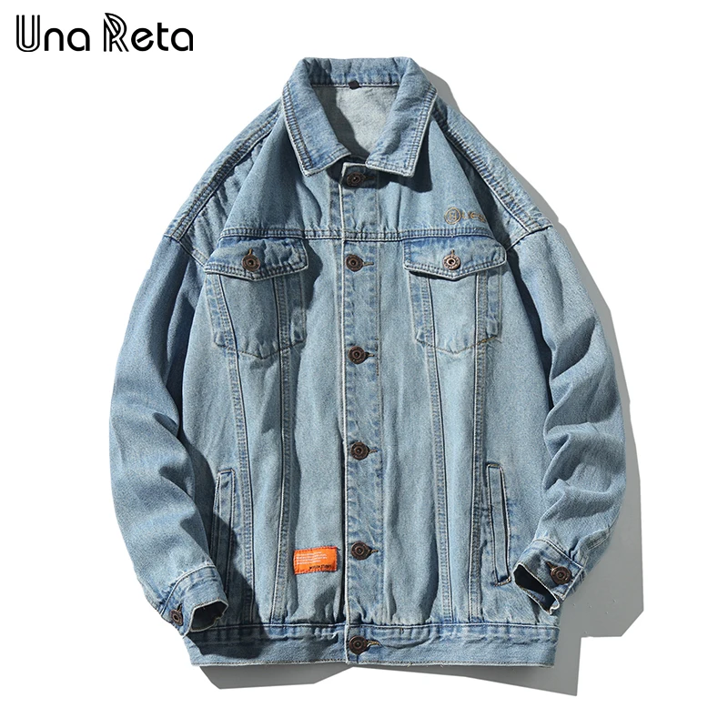 

Una Reta Jean Jacket Autumn Harajuku Cotton Denim Jacket Korean Style Men Clothing Streetwear Oversize Jeans Jacket Men
