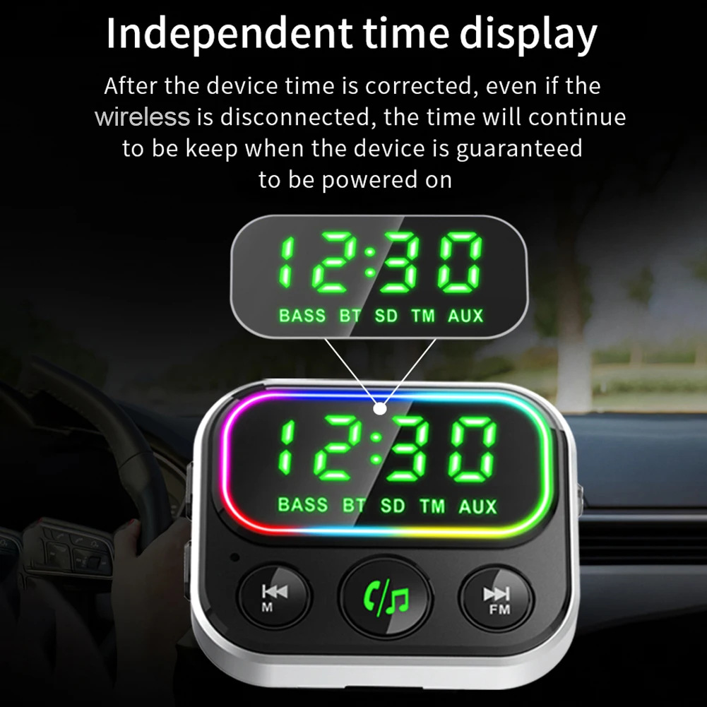 Автомобильный FM-передатчик Bluetooth 5 0 18 Вт PD Type-C 2 порта USB3.0 зарядное устройство для