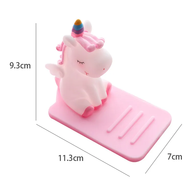 Мультяшный силиконовый мультяшный держатель для телефона Единорог автомобиля
