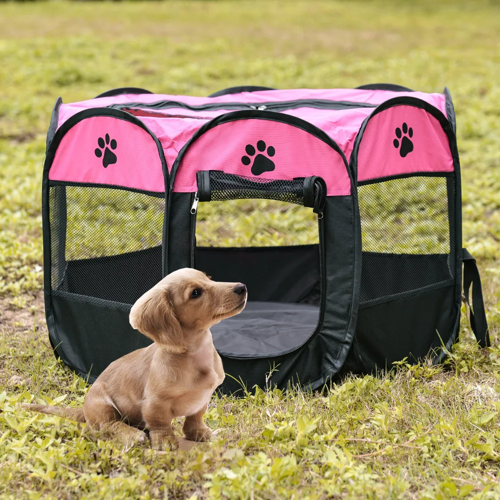 

QQQPET Portable Outdoor Kennels Fences Pet Tent Houses Small Large Foldable Play Indoor Puppy Cage Dog Crate Delivery Room