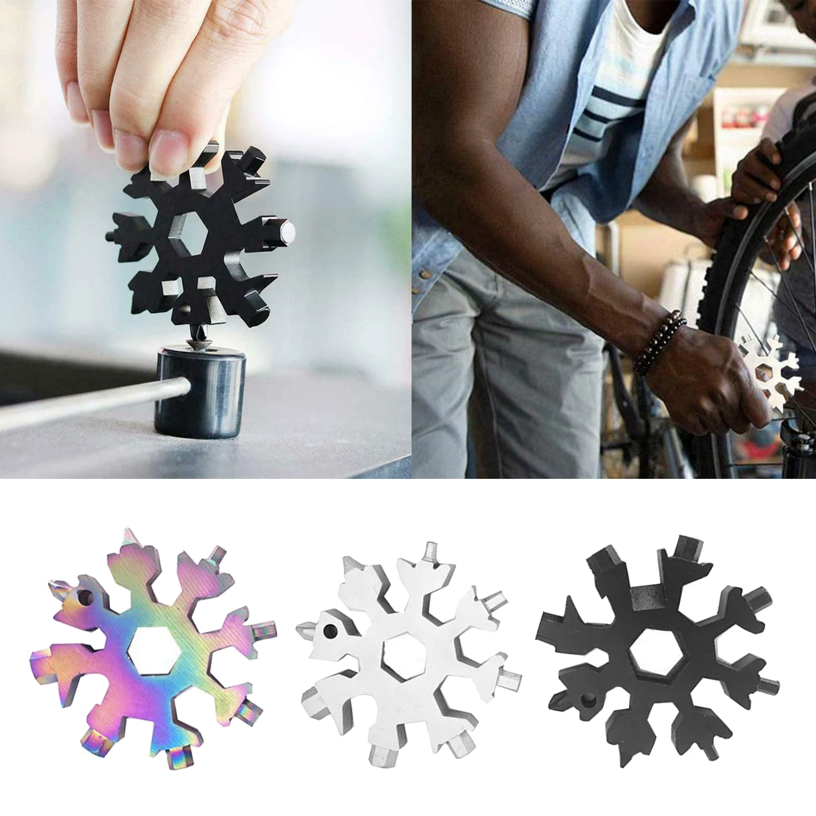 

18 в 1 снежинки зимние инструмент гаечный ключ с шестигранной головкой отвертка, Мульти-инструмент бутылка многофункциональная открывалка д...