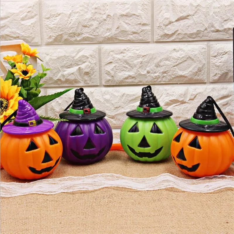 Хэллоуин фонарь в форме тыквы голосовой активированный светящийся портативный