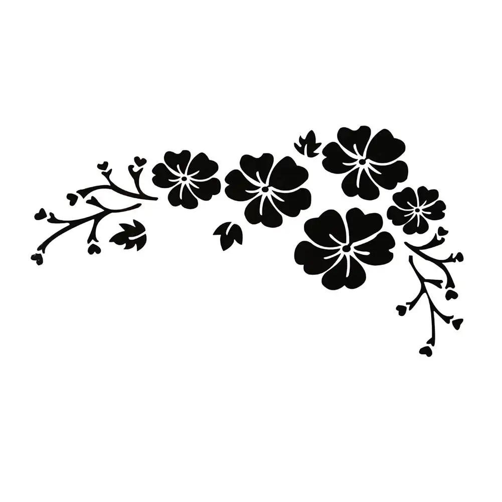 Flower Blossom Car Decal Sticker Auto Truck Bumper Door Window Decor Car-Styling Vinyl Stickers Water-resistant High stickiness |