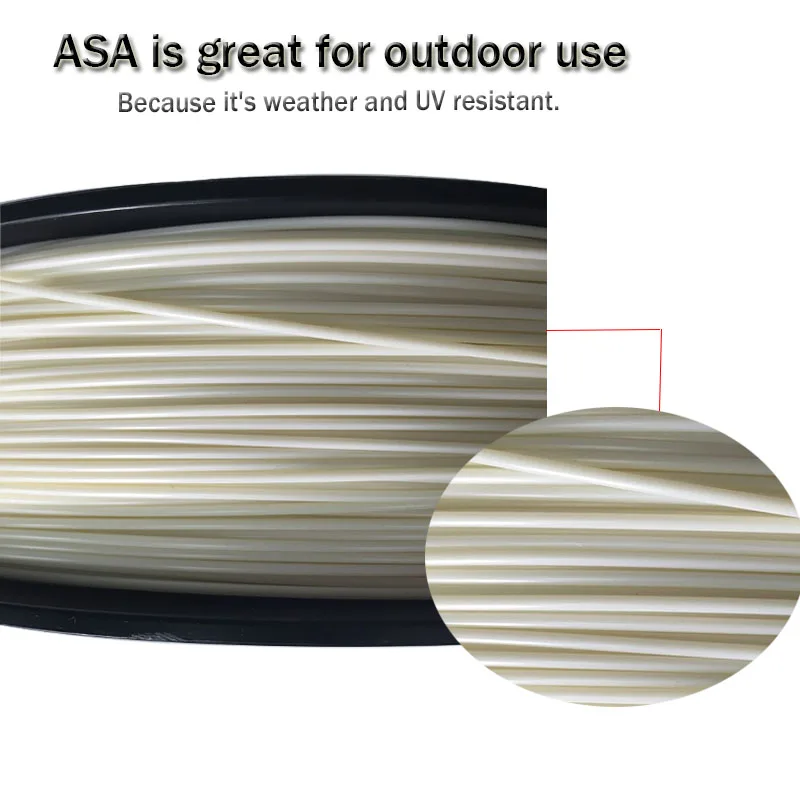 3D printer filament ASA Filament Water/UV Resistant  1.75MM  3D Printing MaterialHigher for 3d  printer Higher Rigidity Than ABS