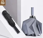 Автоматический складной зонт 90Fun, Ветрозащитный Зонт с 8 косточками для мужчин и женщин, со светодиодной подсветкой и защитой от ультрафиолета UPF50