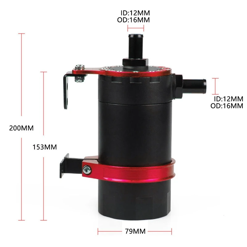 

Car Baffled Aluminum Oil Catch Can Reservoir Tank Kit Oil Tank Car Accessories Universal