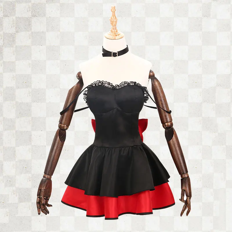 

Костюм для косплея токисаки Куруми из аниме «свидание и прямая трансляция», черное сексуальное женское платье с кошкой, полный комплект