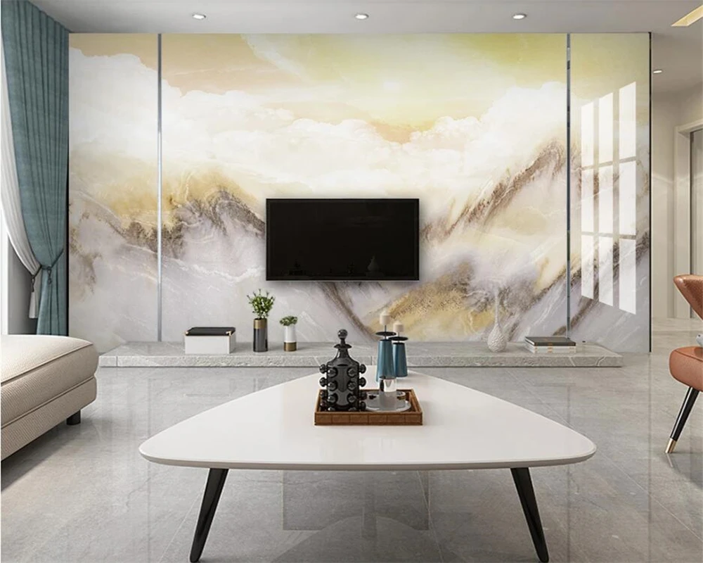 

beibehang Customized new Chinese landscape jade marble background wall children's room background decorative painting wallpaper