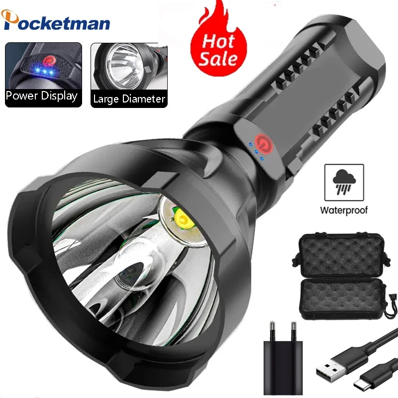 

Most Powerful Cup Flashlight USB Rechargeable COB Flashlight Torch Outdoor Long-Range Ultra-Bright Lanterna Portable Searchligt