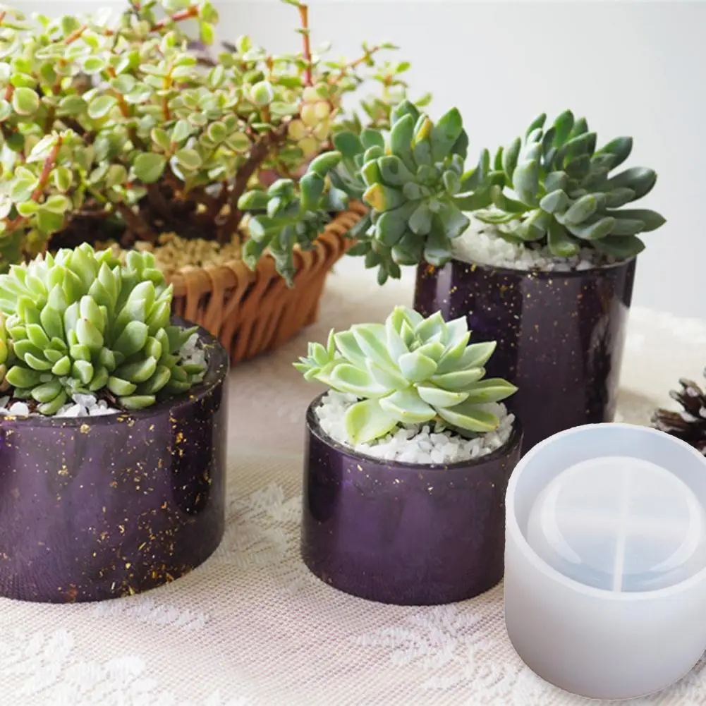 

Easy Release Flower Pot Mold Lightweight Eco-friendly Handmade Silicone Aromatherapy Cup Candle Holder Mold for Party