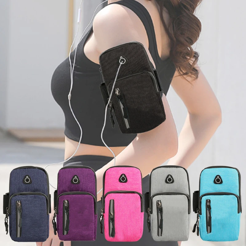 

Simple Style Running Men Women Arm Bags for Phone Money Keys Outdoor Sports Arm Package Bag with Headset Hole