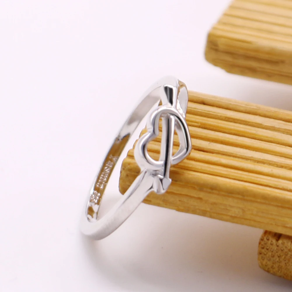 

Lady Valentine's Day Gift 925 Sterling Silver Ring Heart Shaped Ring Solid Silver Ring Girl Glamour Jewelry Gift Package bijoux