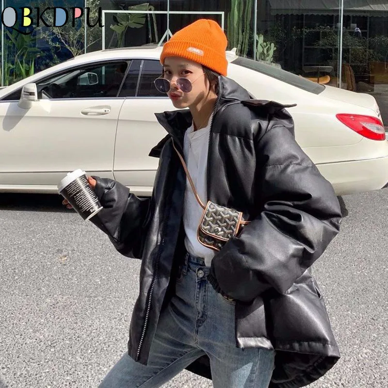 Зимние женские хлопковые парки с капюшоном модные утолщенные теплые пальто