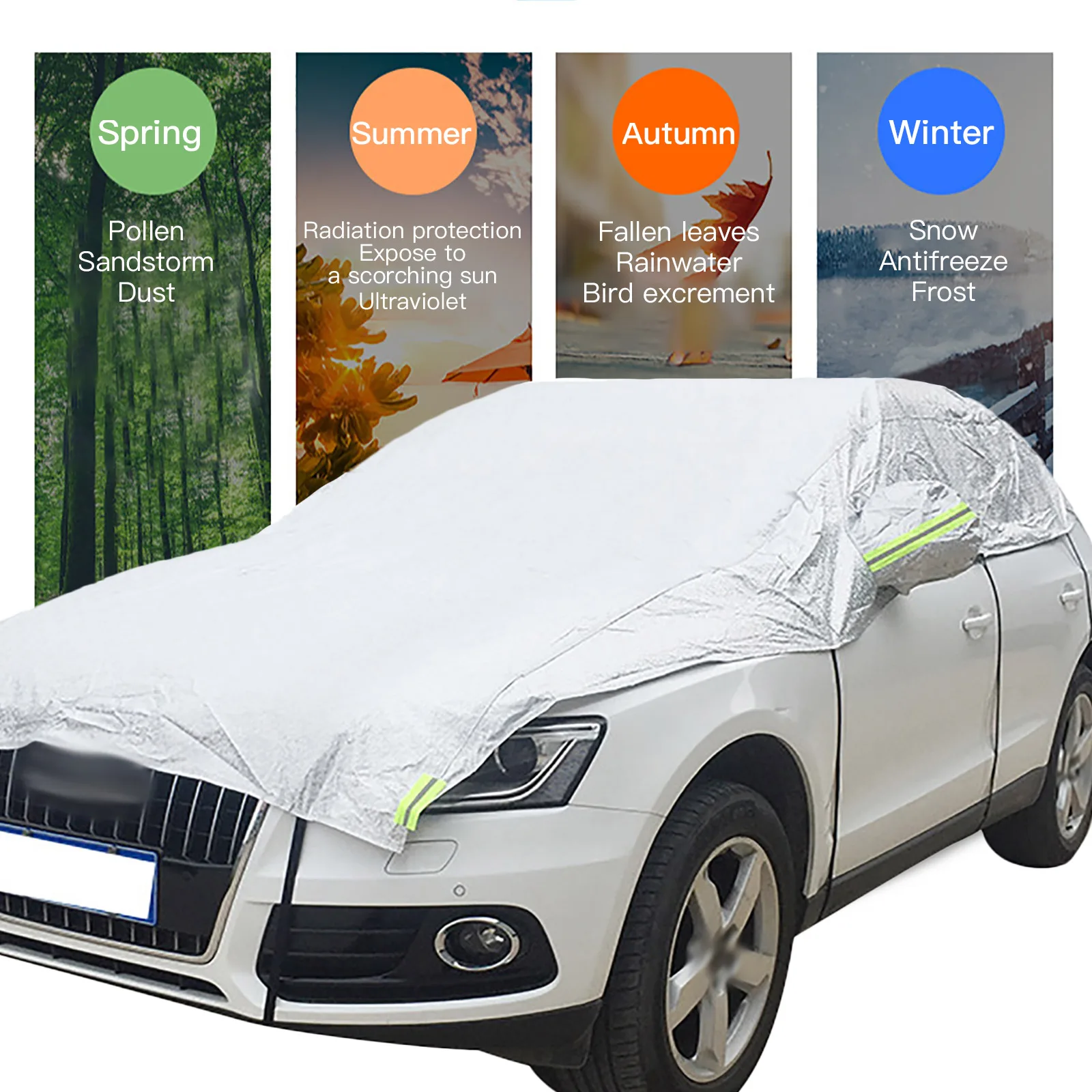 

Универсальный автомобильный чехол для снега защита на лобовое стекло 500*230 см водонепроницаемый утолщенный ветрозащитный пылезащитный чех...