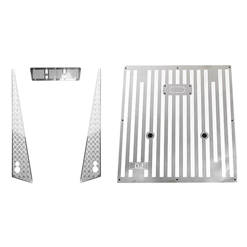 

2 Set RC Car Part: 1 Set Metal Hood Sticker Anti-Skid Plate Board Engine Cover & 1 Set Rear Trunk Cover Anti-Skid Plate