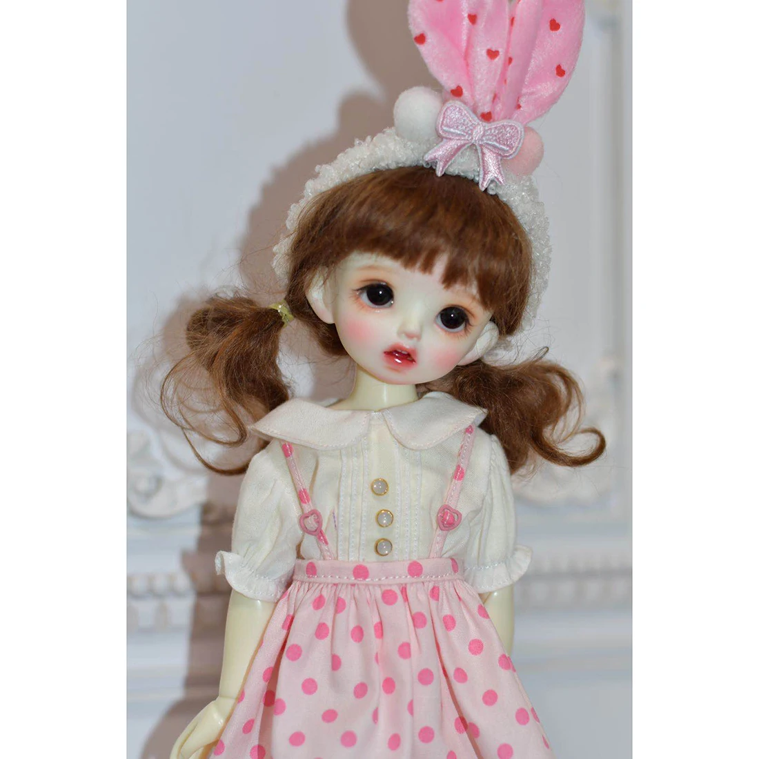 

Pink Little Dot Suspender Skirt for 1/6 BJD Dolls Diy Educational Toy Dolls Accessories Girls Gift Drop Shipping - No Doll
