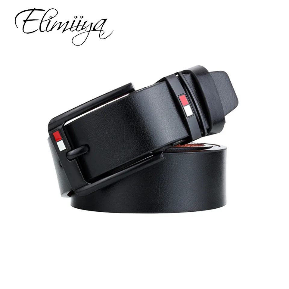 Бренд eliiiya Классические черные джинсы с пряжкой ремень из искусственной кожи
