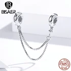 Безопасная цепочка BISAER 2020, новинка, искусственное серебро, две цепочки, очаровательные браслеты, безопасная цепочка, подходит для браслетов из бусин ECC1419