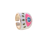 Новое поступление, золотистое розовое эмалированное женское кольцо на палец в стиле бохо, богемное модное ювелирное изделие на удачу, регулируемый размер