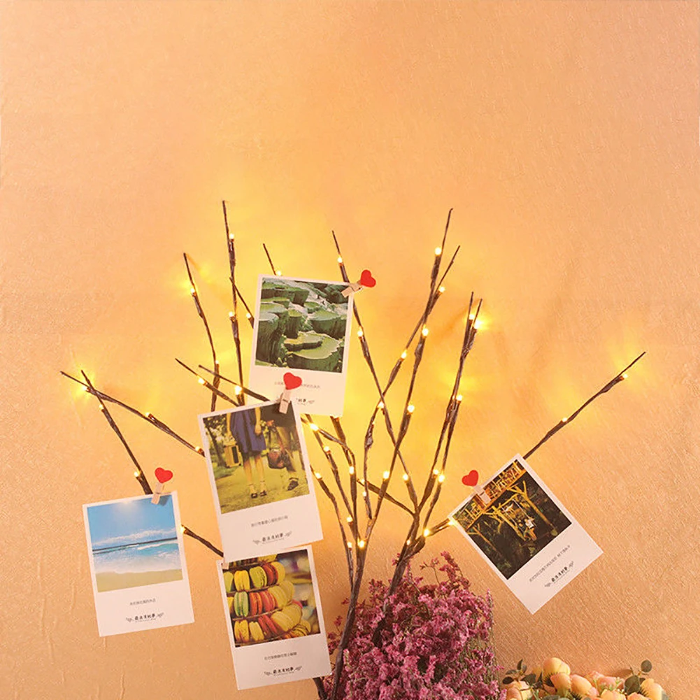 20 лампочек светодиодный светильник на батарейках натуральный высокий