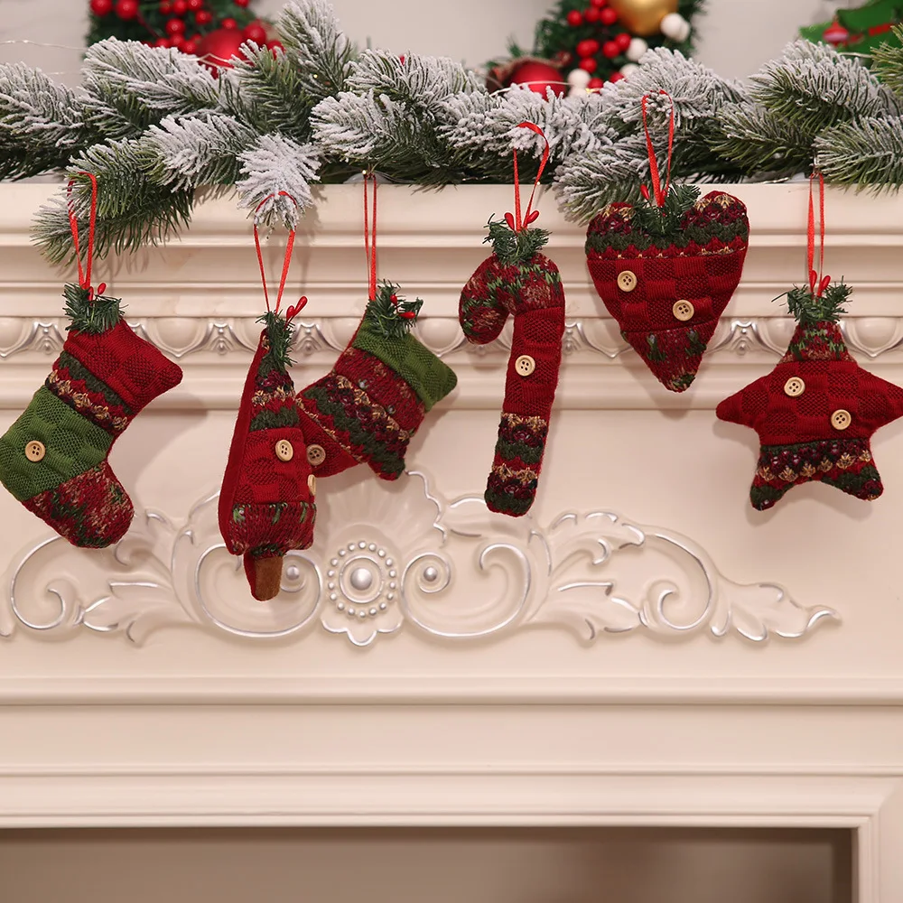 

Christmas Decorations for Home Decor Christmas Tree Pendants Navidad New Year Socks Canes Gift Ornaments