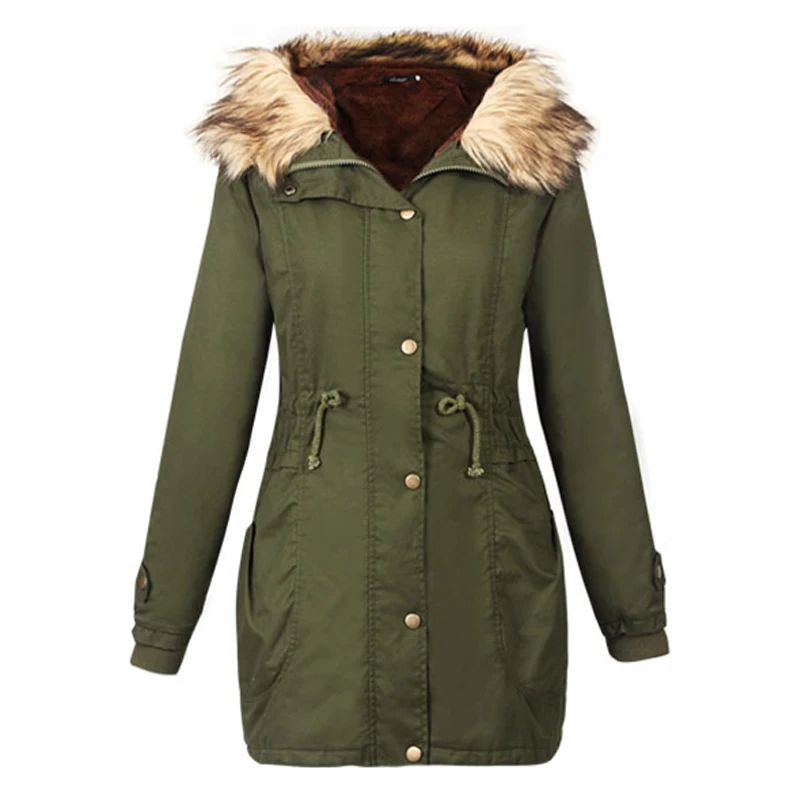 

Women Coat Winter Fashion Faux Fur Hooded Jacket Coat Female Long Sleeve Warm Parkas Velvet Thicken Coats Women Clothing