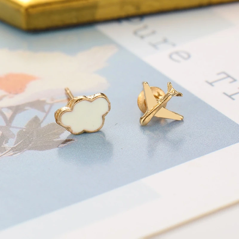 

Cloud Airplane Small Ear Studs New Simple Fashion Earrings Jewelry 2021 for Women