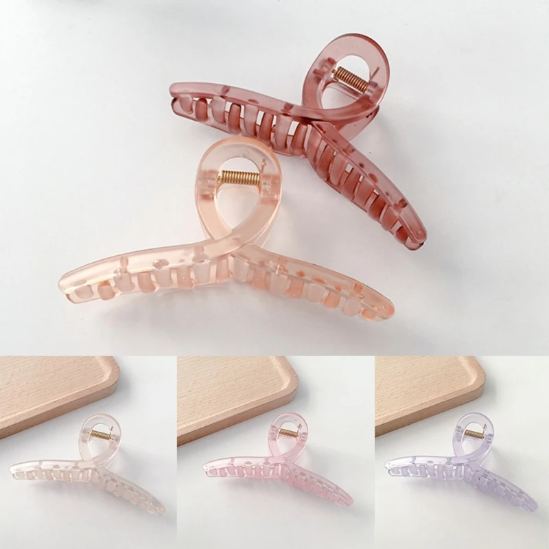 

Acetate Jumbo Hair Claw Clear Jelly Candy Color Non-Slip Banana Clip Barrette R2LE