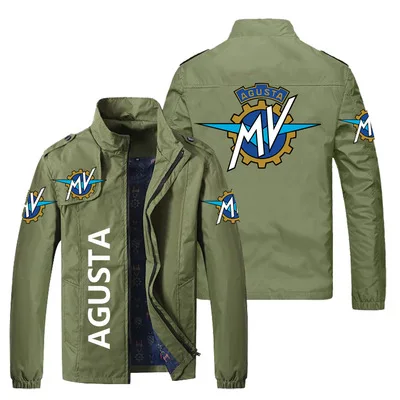 

2021 New Men For MV Agusta Logo Spring Autumn Stand Collar Casual Sweatshirt Long Sleeve Zipper Cardigan Jacket