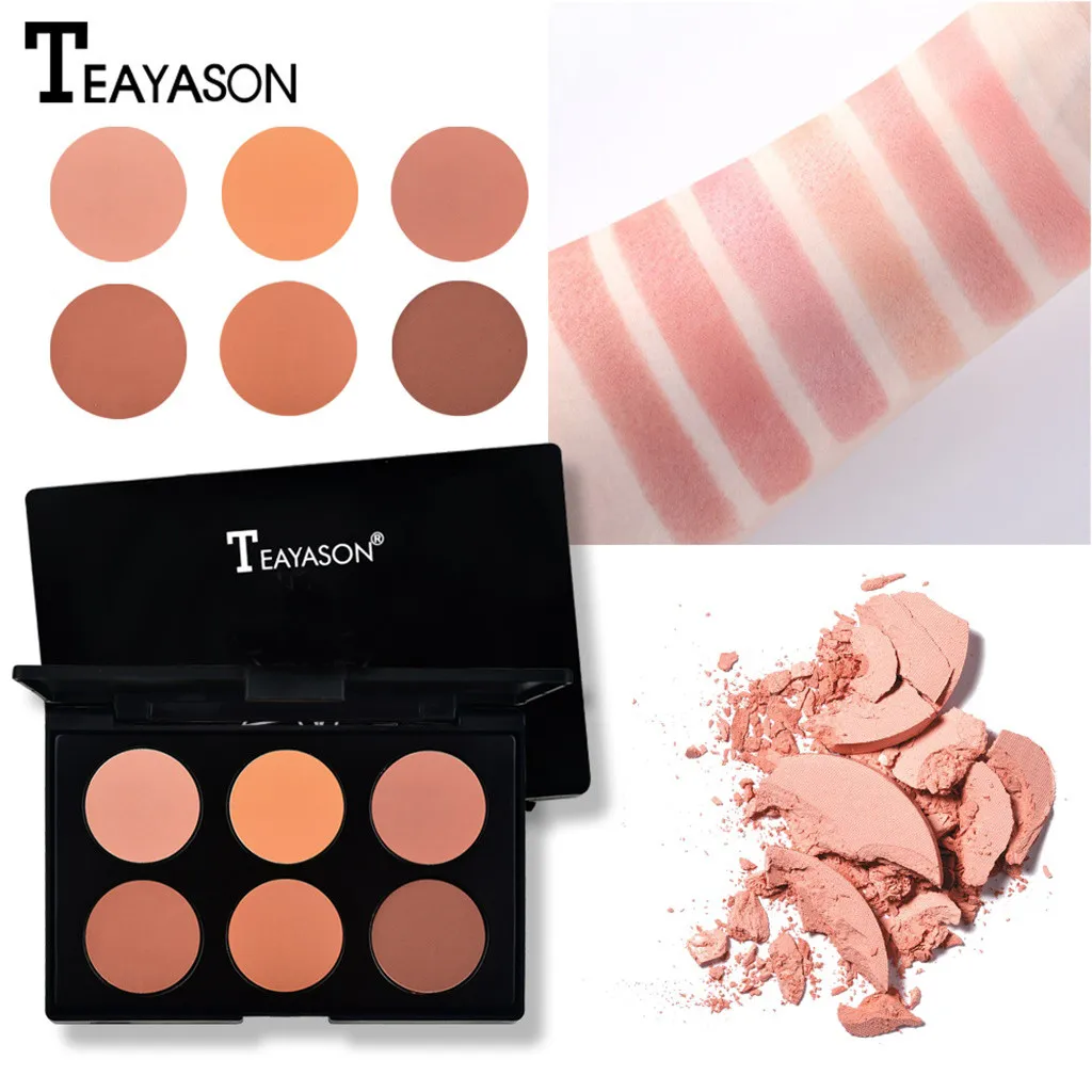 Женский красный макияж для лица Румяна Пудра гладкий Макияж контур основа