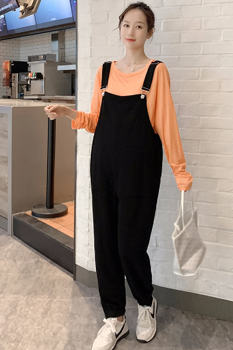 1965 # Осенние повседневные трикотажные хлопковые нагрудники для беременных