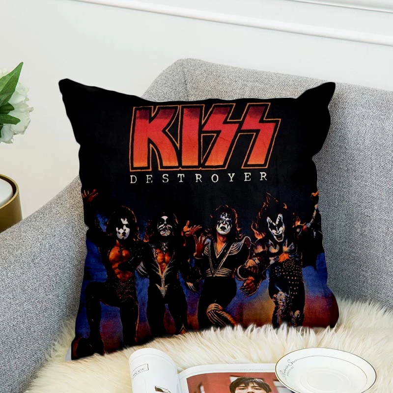 

KISS Rock & Roll All Nite Party Pillow Case Polyester Decorative Pillowcases Throw Pillow Cover style-3