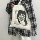 Холщовая Сумка в готическом стиле аниме, японские сумки-шопперы, Ulzzang, большая емкость, Harajuku, винтажная Повседневная Уличная одежда, женские сумки на плечо