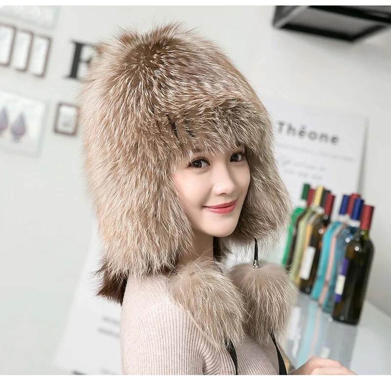 Glaforny шапка из лисьего меха женская зимняя корейская мода утолщенная теплая большая шапка, закрывающая уши меховые женские шляпы Lei Feng