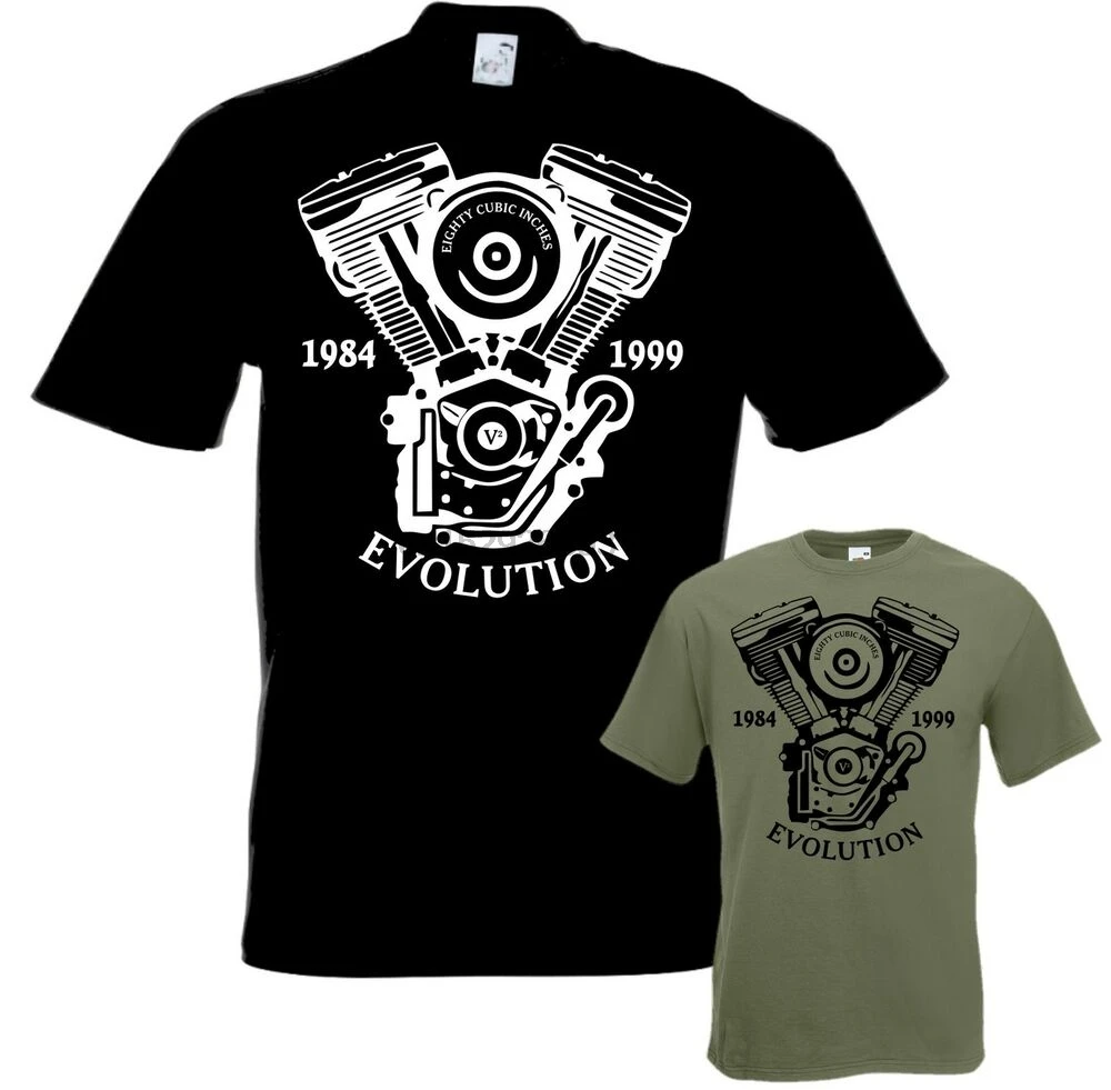 

Biker Shirt Evolution Motorcycle Evo T-Shirt Chopper Bobber Shovelhead Twin Cam