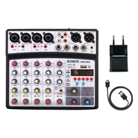 sound card audio mixer sound board console desk system interface 6 channel usb bluetooth 48v power stereo us plug