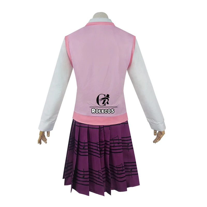 ROLECOS Аниме НОВЫЙ Danganronpa V3 Косплей Костюм Akamatsu kaede косплей женская школьная форма