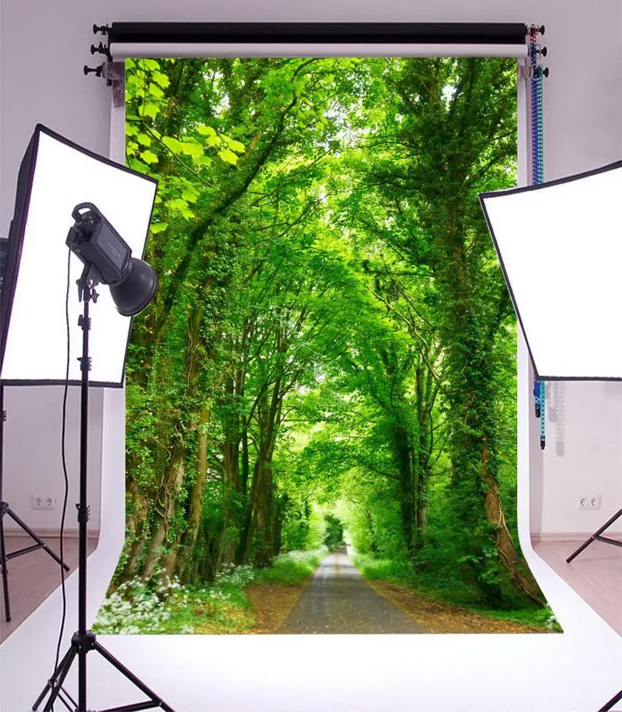 

Spring Green Tree Forest Flower Way Child Portrait Natural Scenic Photog Backgrounds Photography Backdrops Photo Studio Vinyl