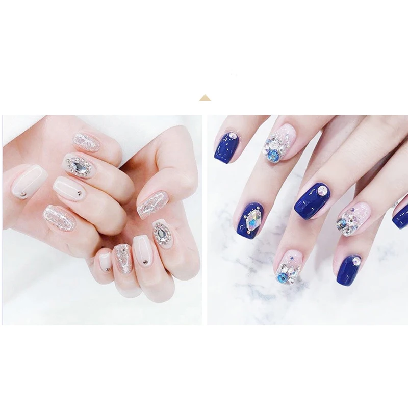 Разноцветные стеклянные стразы смешанные цвета плоский задник AB наконечник 3D