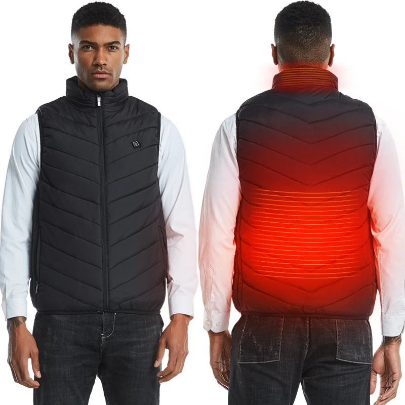 S-8XL USB Electric Heated Vest Hot Sale Ntelligent Heating Waistcoat Thermal Warm Clothing Outdoor Camping Hiking Jacket | Спорт и