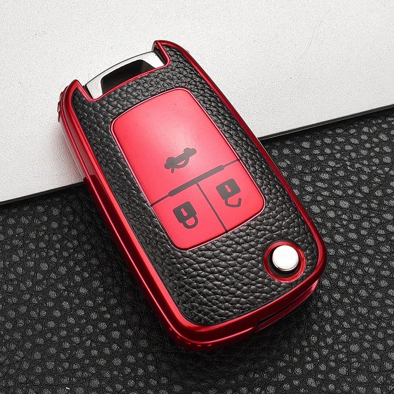 

Leather + TPU Car Filp Key Case Cover Shell Fob For Opel Vauxhall Astra J Corsa Mokka Chevrolet Cruze Aveo Trax Malibu Captiva