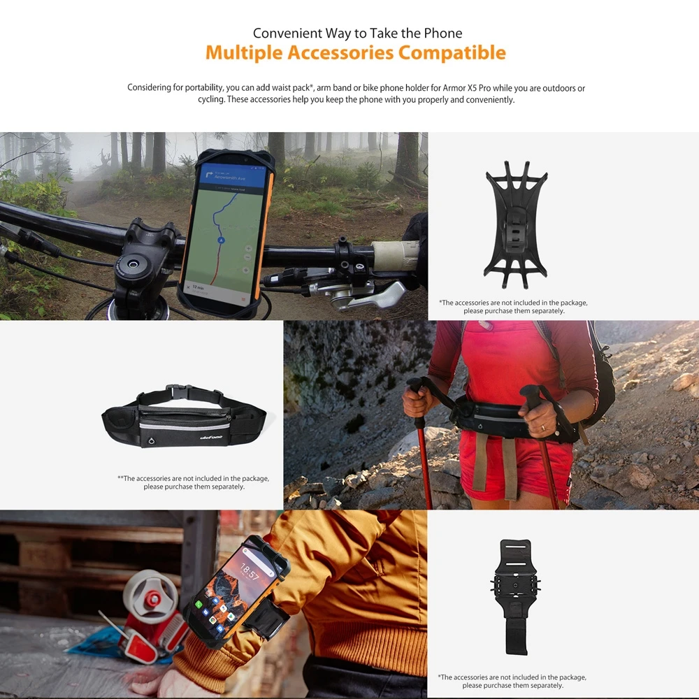 Ceny Osłona Ulefone X5 Pro Wytrzymały Wodoodporny Smartfon 4GB + 64GB Octa Core Android 10.0 Telefon Komórkowy NFC 4G LTE Telefon Komórkowy 5000mAh