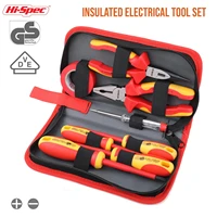 hi spec 8pc vde 500v 1000v approved insulated electrician tool set s2 magnetic screwdriver tester electric tape cutting pliers