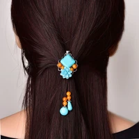 hair clips for women vintage hairpin with natural stones turquoise beautiful barrettes