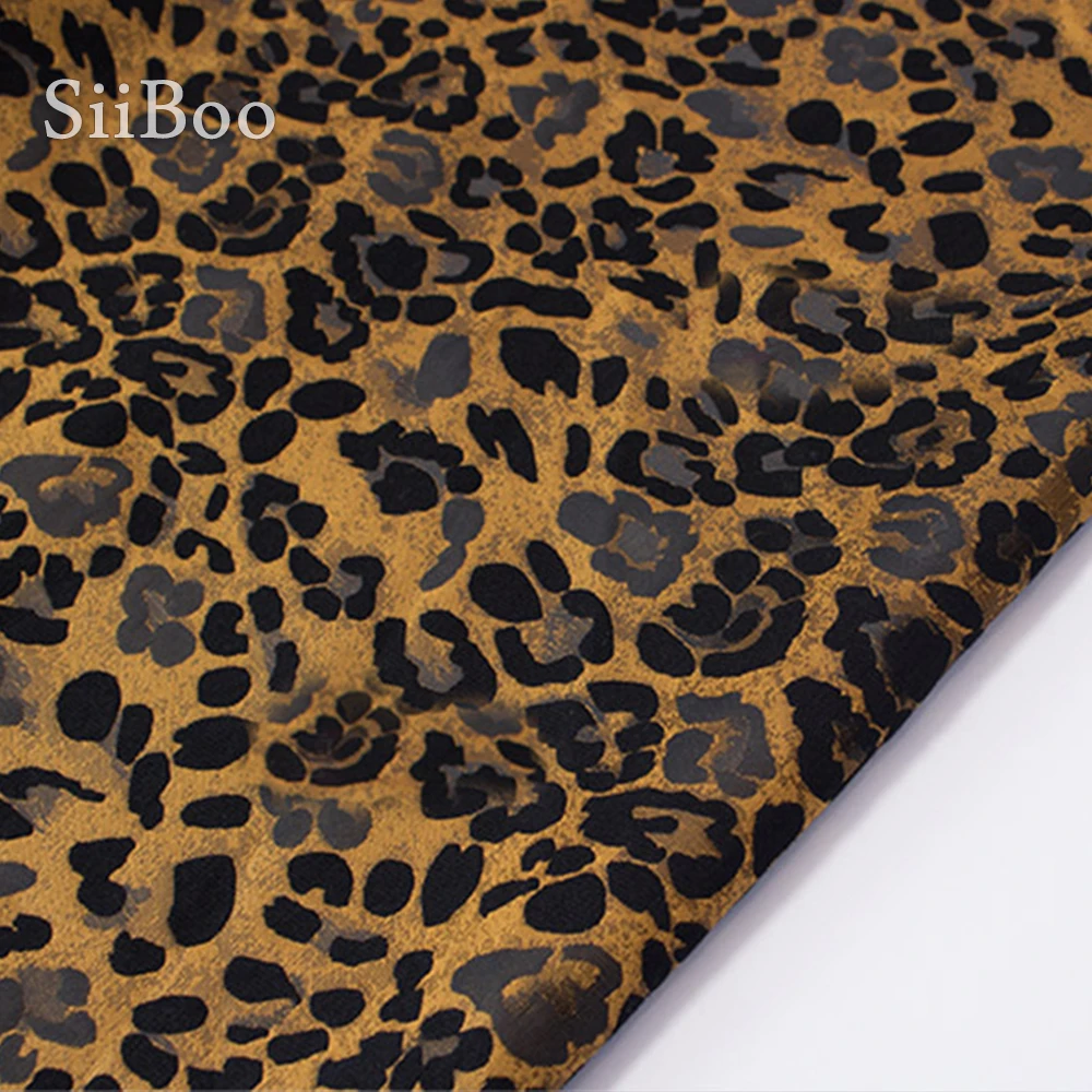 European luxury leopard printed polyester yarn dyed jacquard fabric for winter windbreaker dress tecido telas por metro SP5880 | Дом и сад