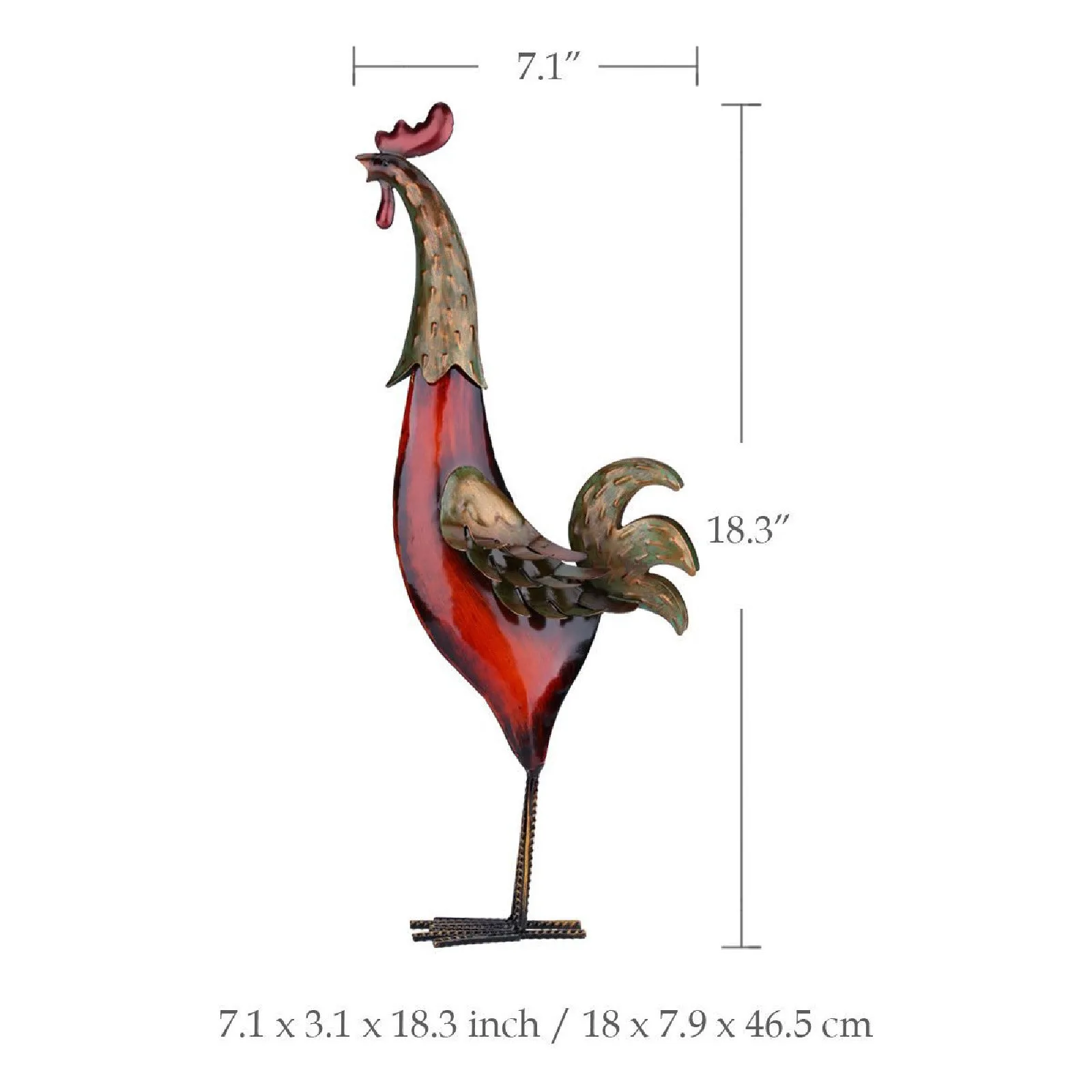 

Garden Decoration Outdoor Metal Figurine Rooster Sculpture Carved Iron Rooster Home Furnishing Articles Artwork Home Decoration